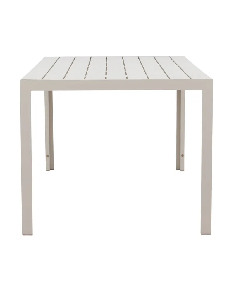 Mirko rechteckiger Gartentisch aus Aluminium in 205 × 90 cm, Beige, Ansicht 3