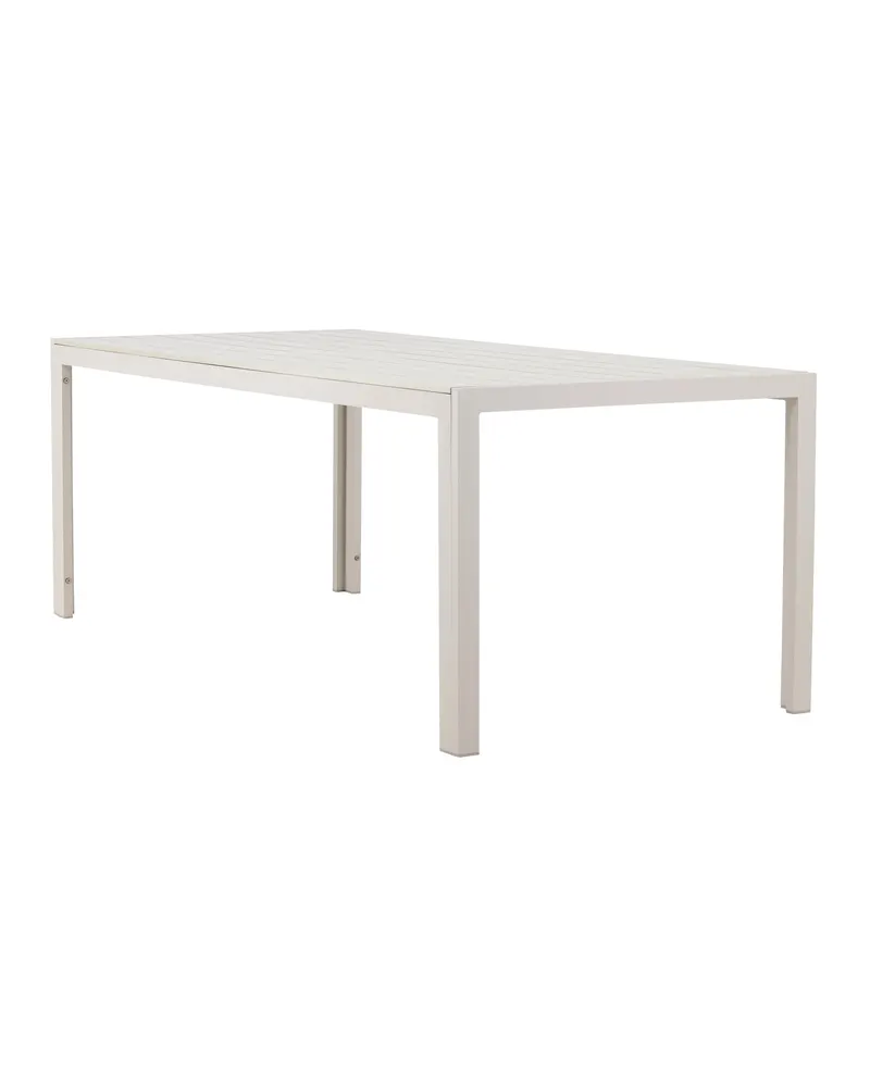 Mirko rechteckiger Gartentisch aus Aluminium in 205 × 90 cm, Beige, Ansicht 4