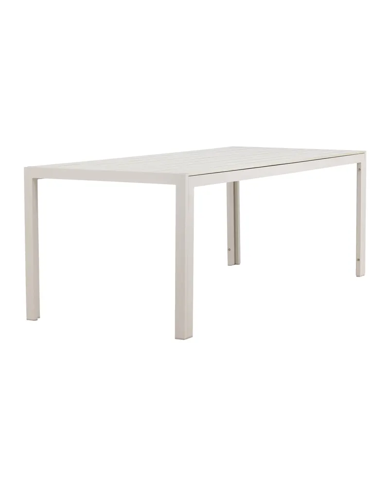 Mirko rechteckiger Gartentisch aus Aluminium in 205 × 90 cm, Beige, Ansicht 7