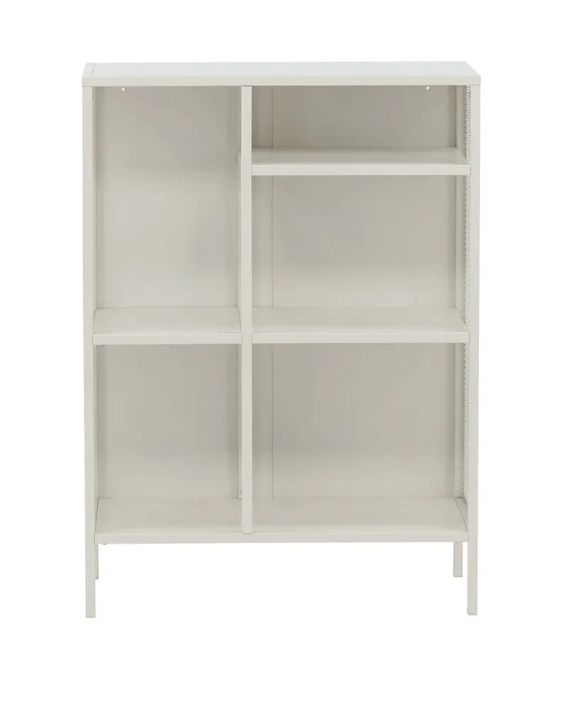 Misha Regal aus Metall mit Gitterseiten, 110 cm hoch, Grau