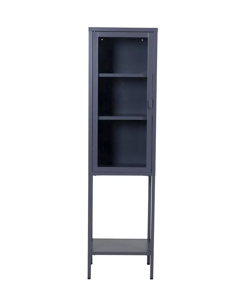 Misha Sideboard und Vitrine aus Stahl mit Gitter- oder Glastüren, Grau