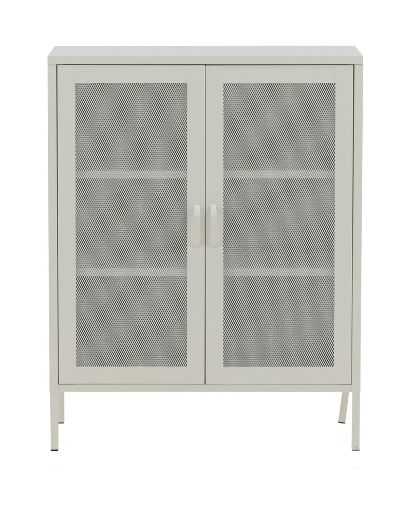 Misha Sideboard und Vitrine aus Stahl mit Gitter- oder Glastüren, Grau