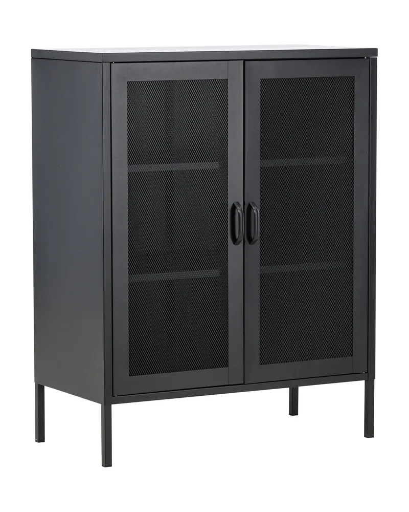 Misha Sideboard aus Stahl in 40 × 101,5 × 80 cm, Schwarz, Ansicht 2