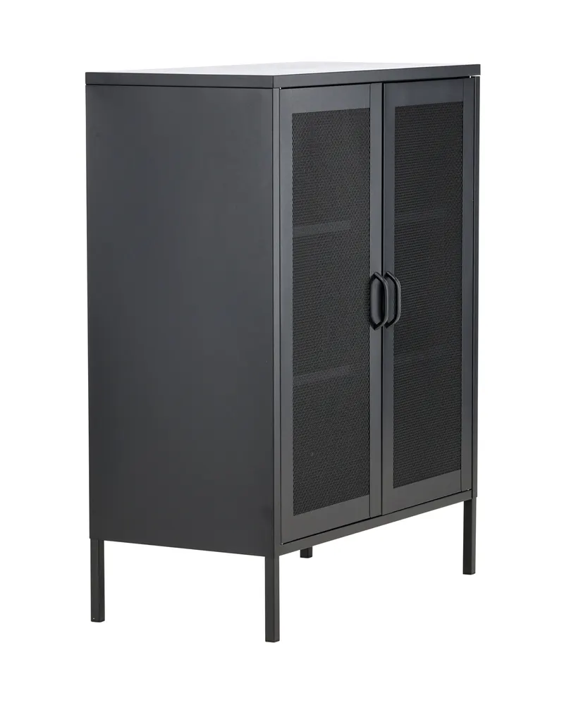Misha Sideboard aus Stahl in 40 × 101,5 × 80 cm, Schwarz, Ansicht 3
