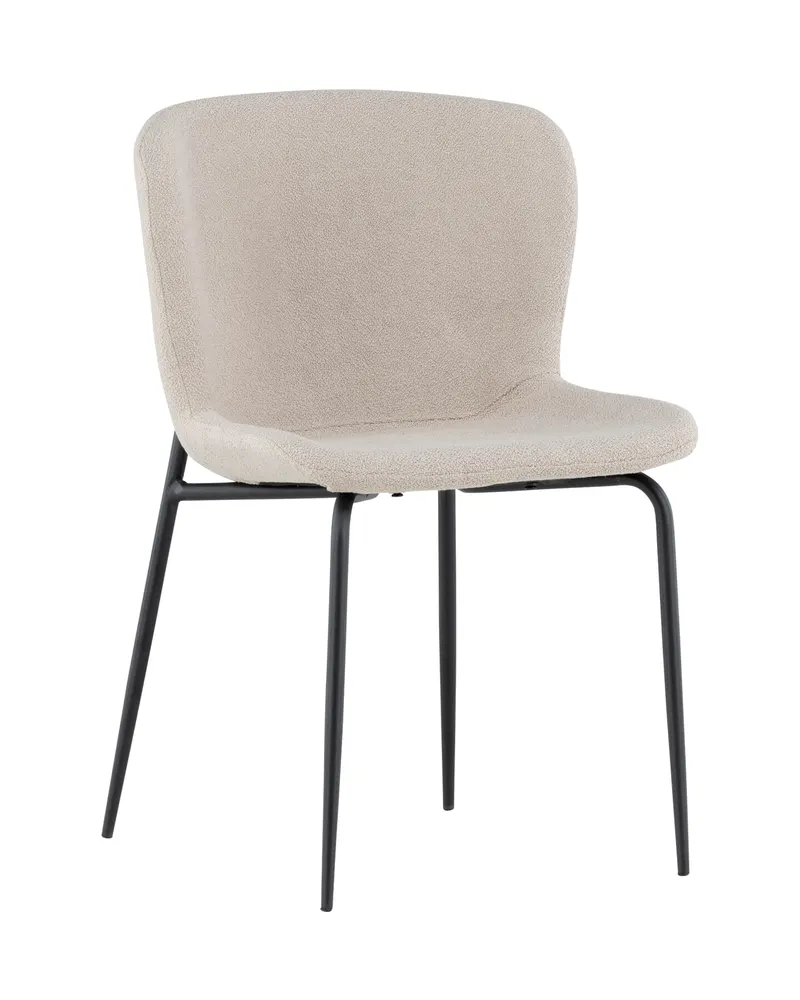 Modesto Esszimmerstühle in Bouclé oder Teddystoff im 2er-Set, Braun, Gestell Mokka