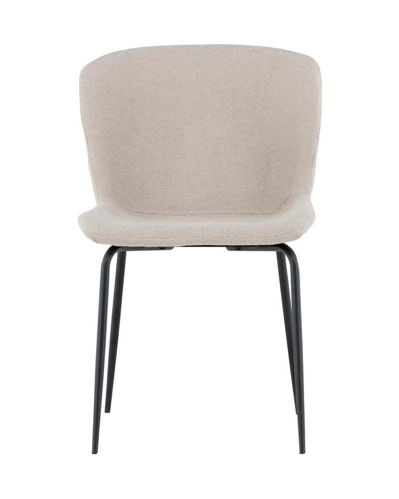 Modesto gepolsterter Esszimmerstuhl in Beige, Gestell Schwarz, Bouclé, Ansicht 7