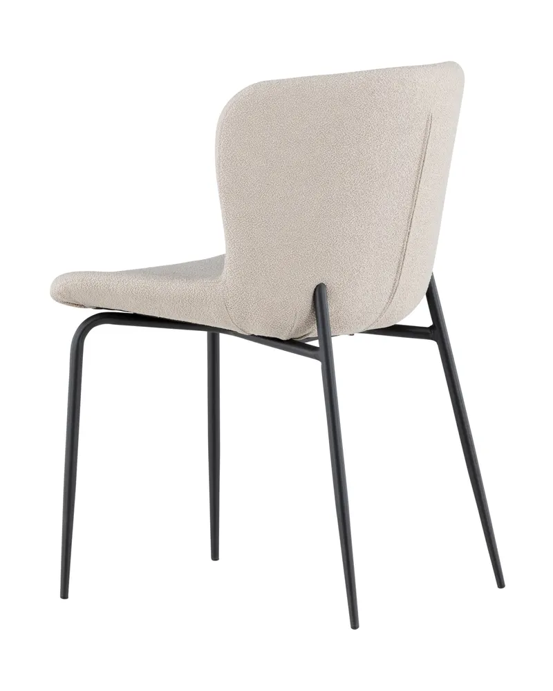 Modesto gepolsterter Esszimmerstuhl in Beige, Gestell Schwarz, Bouclé, Ansicht 11