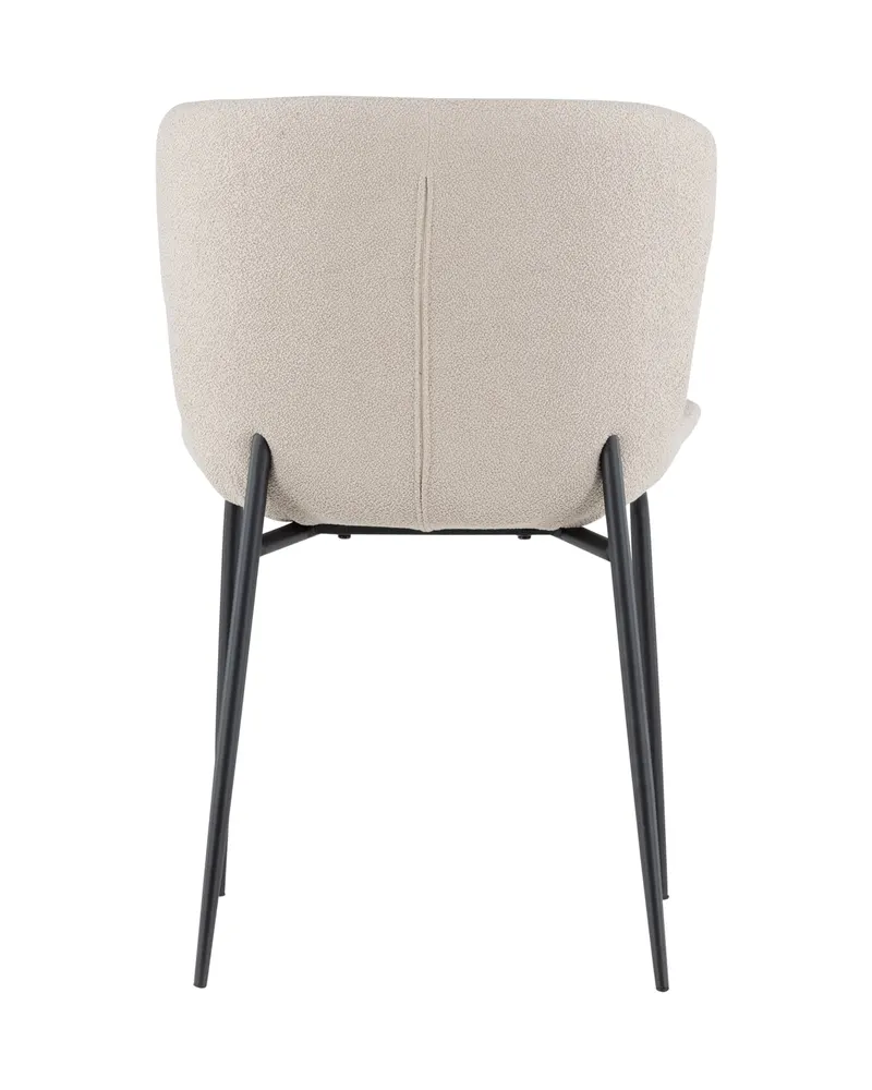 Modesto gepolsterter Esszimmerstuhl in Beige, Gestell Schwarz, Bouclé, Ansicht 12