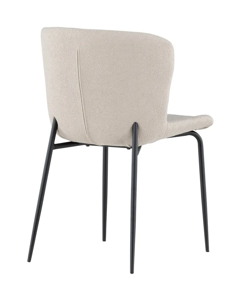 Modesto gepolsterter Esszimmerstuhl in Beige, Gestell Schwarz, Bouclé, Ansicht 13