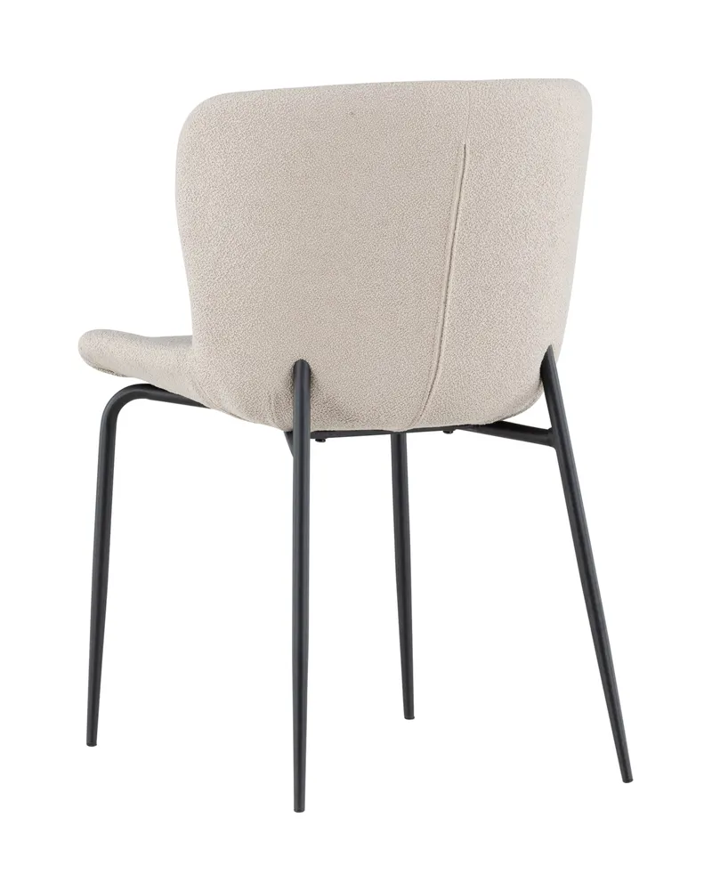 Modesto gepolsterter Esszimmerstuhl in Beige, Gestell Schwarz, Bouclé, Ansicht 6