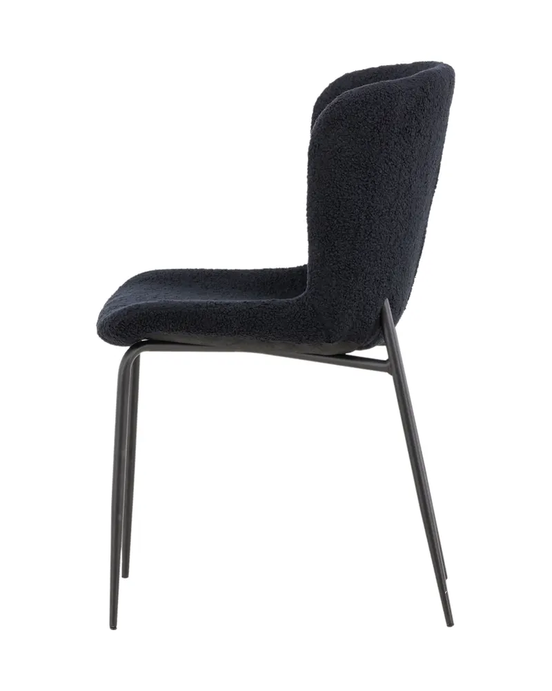 Modesto gepolsterter Esszimmerstuhl in Schwarz, Polyester-Teddystoff, Ansicht 10