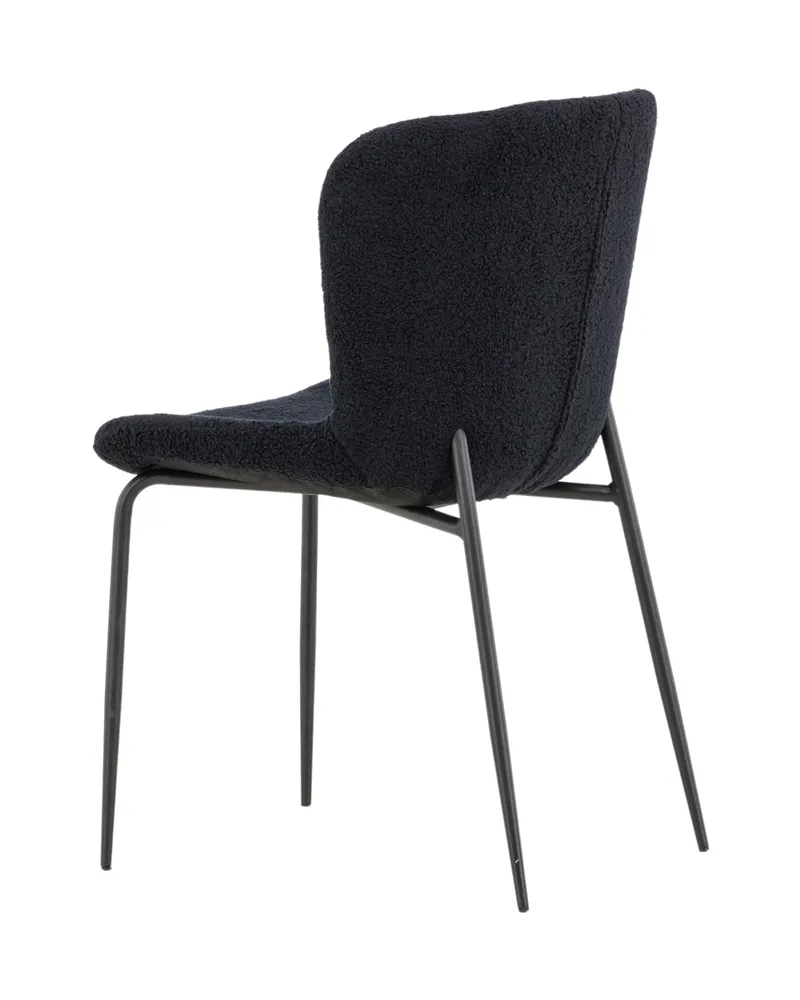 Modesto gepolsterter Esszimmerstuhl in Schwarz, Polyester-Teddystoff, Ansicht 11
