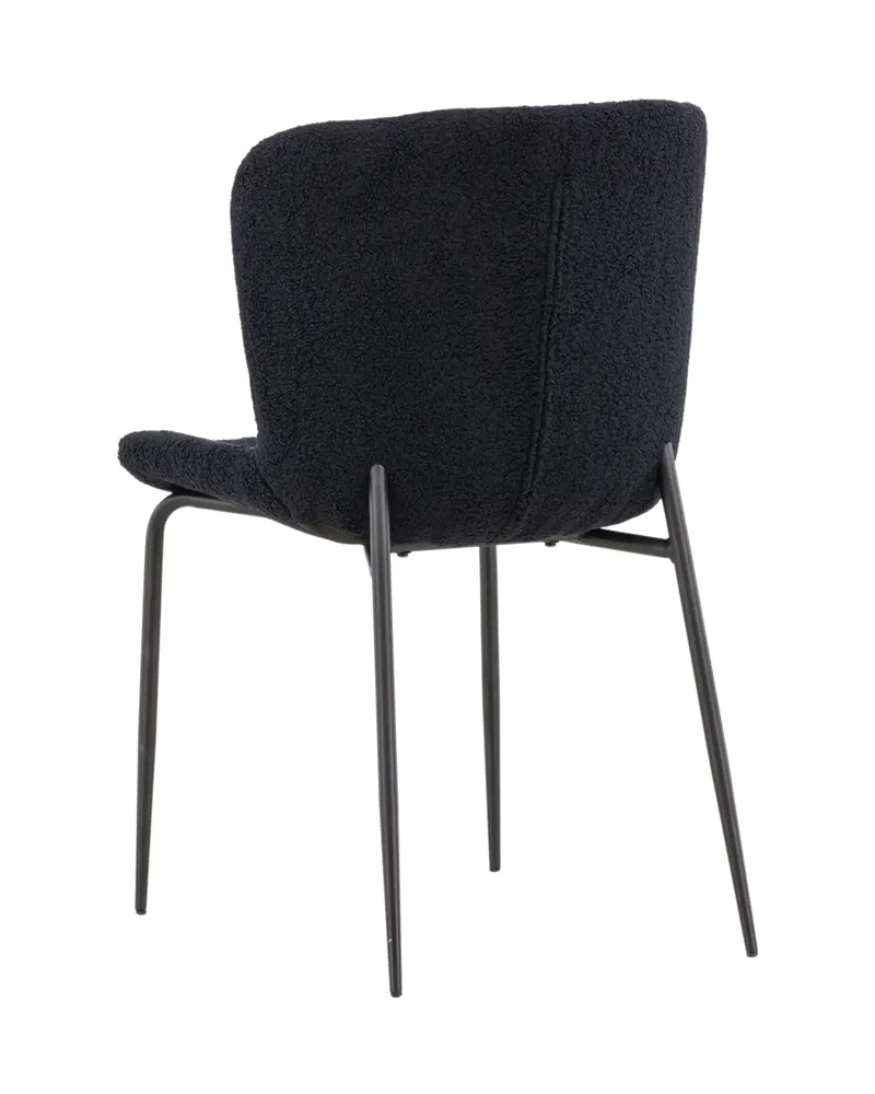 Modesto gepolsterter Esszimmerstuhl in Schwarz, Polyester-Teddystoff, Ansicht 12