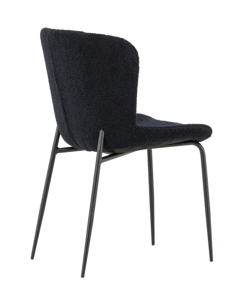 Modesto gepolsterter Esszimmerstuhl in Schwarz, Polyester-Teddystoff, Ansicht 13