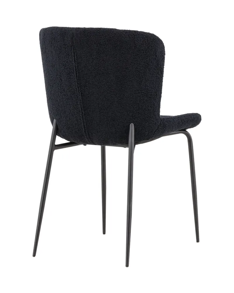 Modesto gepolsterter Esszimmerstuhl in Schwarz, Polyester-Teddystoff, Ansicht 5