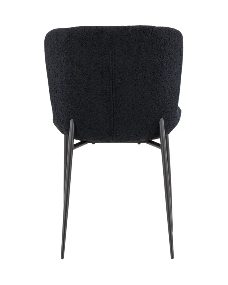 Modesto gepolsterter Esszimmerstuhl in Schwarz, Polyester-Teddystoff, Ansicht 6