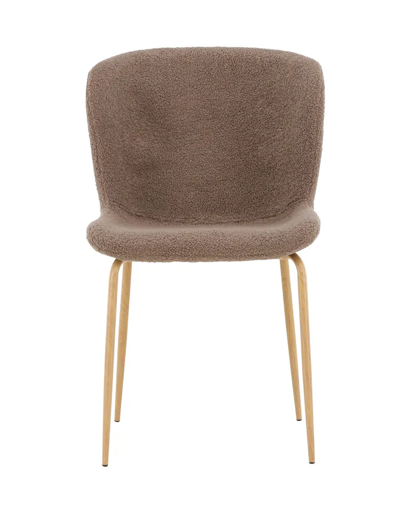 Modesto gepolsterter Esszimmerstuhl in Braun, Gestell Mokka, Polyester-Teddystoff, Ansicht 1