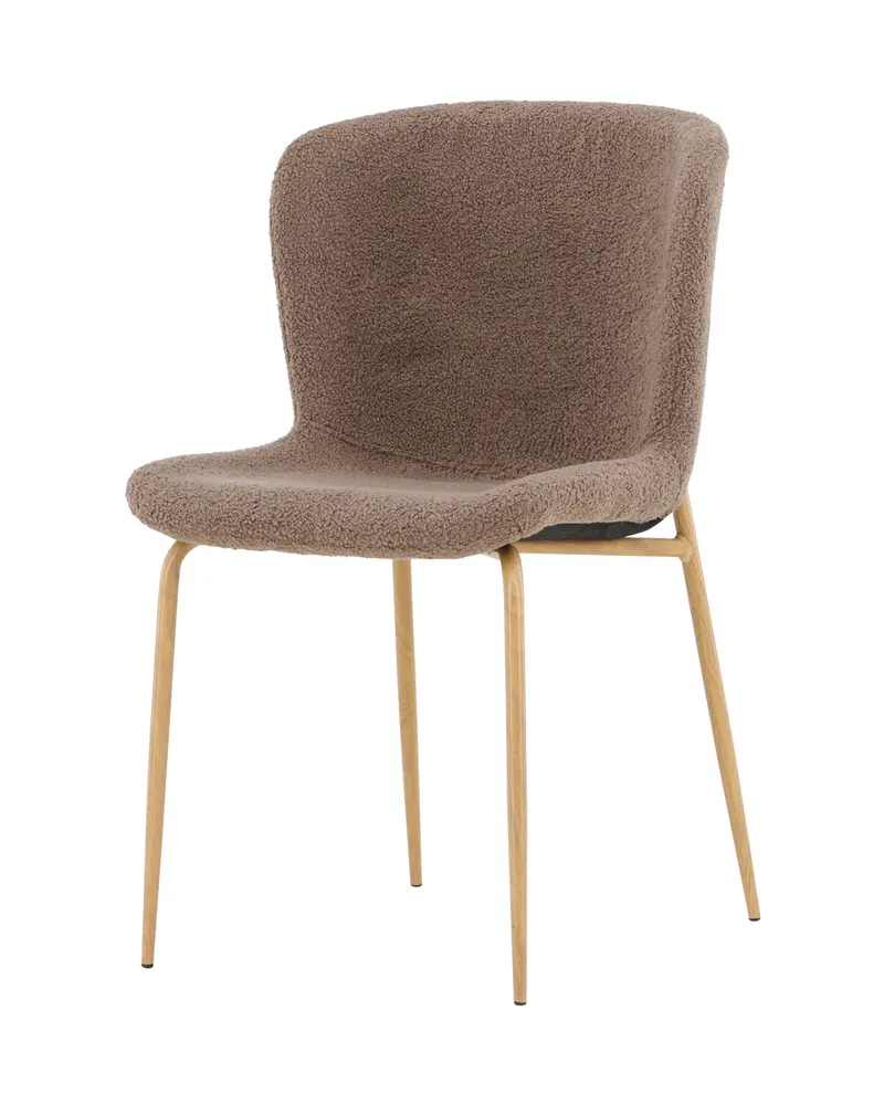 Modesto gepolsterter Esszimmerstuhl in Braun, Gestell Mokka, Polyester-Teddystoff, Ansicht 7
