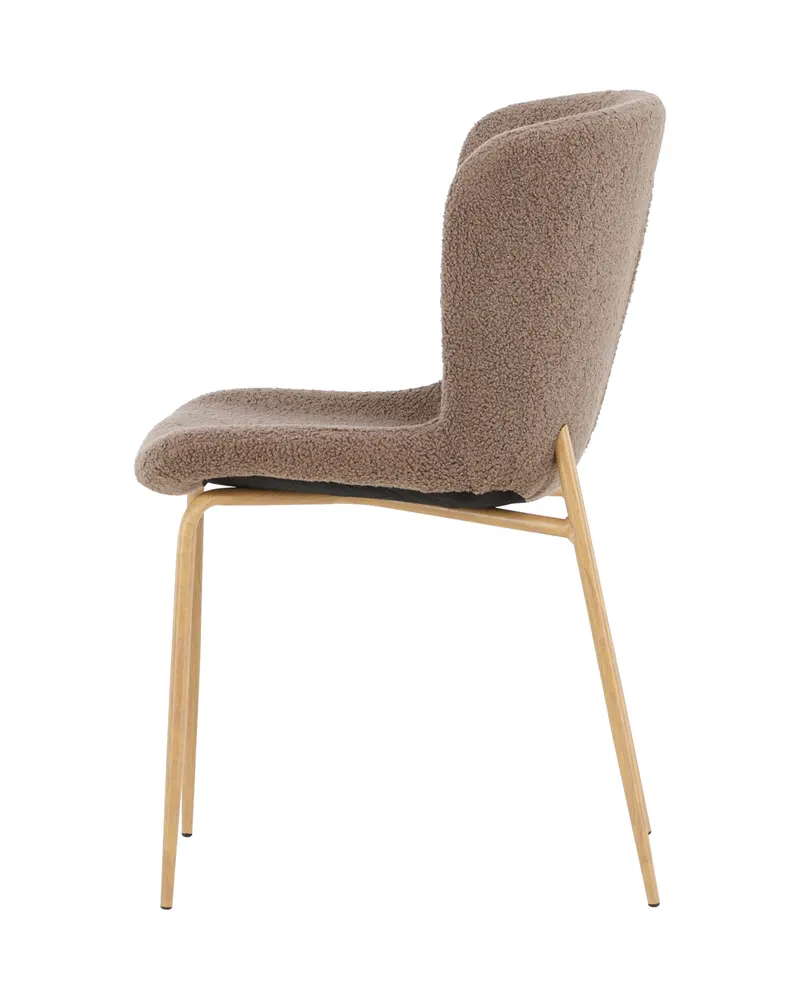 Modesto gepolsterter Esszimmerstuhl in Braun, Gestell Mokka, Polyester-Teddystoff, Ansicht 10