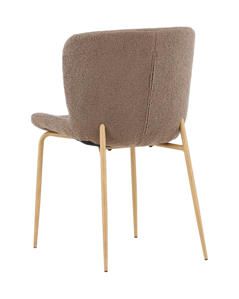 Modesto gepolsterter Esszimmerstuhl in Braun, Gestell Mokka, Polyester-Teddystoff, Ansicht 12