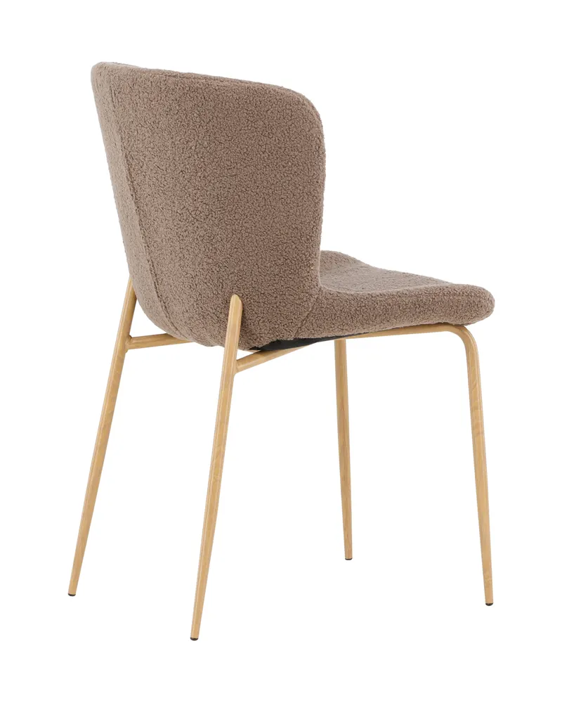 Modesto gepolsterter Esszimmerstuhl in Braun, Gestell Mokka, Polyester-Teddystoff, Ansicht 13