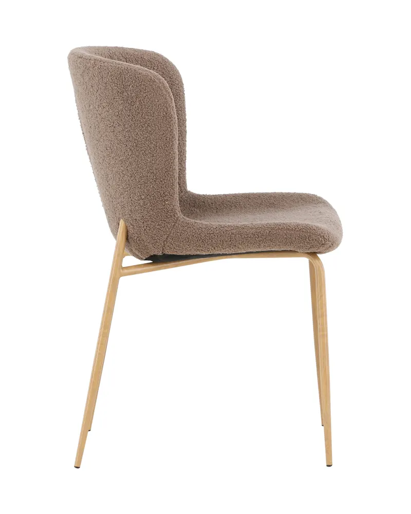 Modesto gepolsterter Esszimmerstuhl in Braun, Gestell Mokka, Polyester-Teddystoff, Ansicht 4