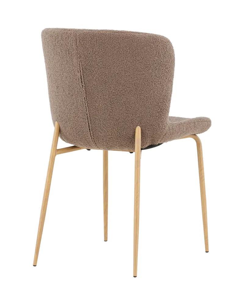 Modesto gepolsterter Esszimmerstuhl in Braun, Gestell Mokka, Polyester-Teddystoff, Ansicht 5