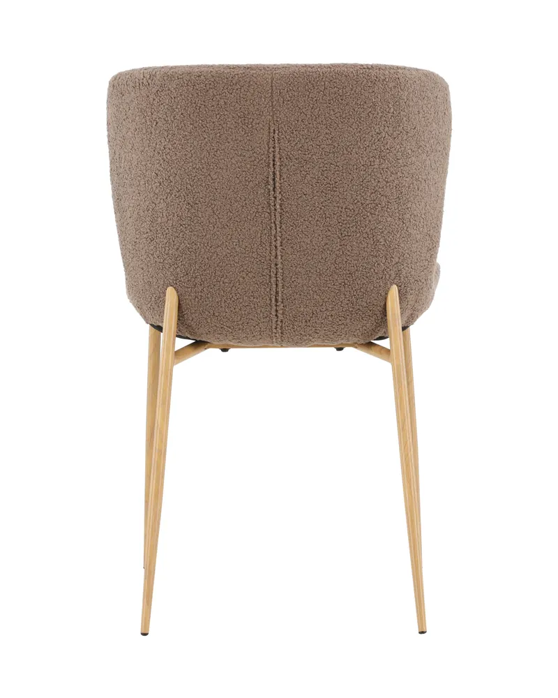 Modesto gepolsterter Esszimmerstuhl in Braun, Gestell Mokka, Polyester-Teddystoff, Ansicht 6