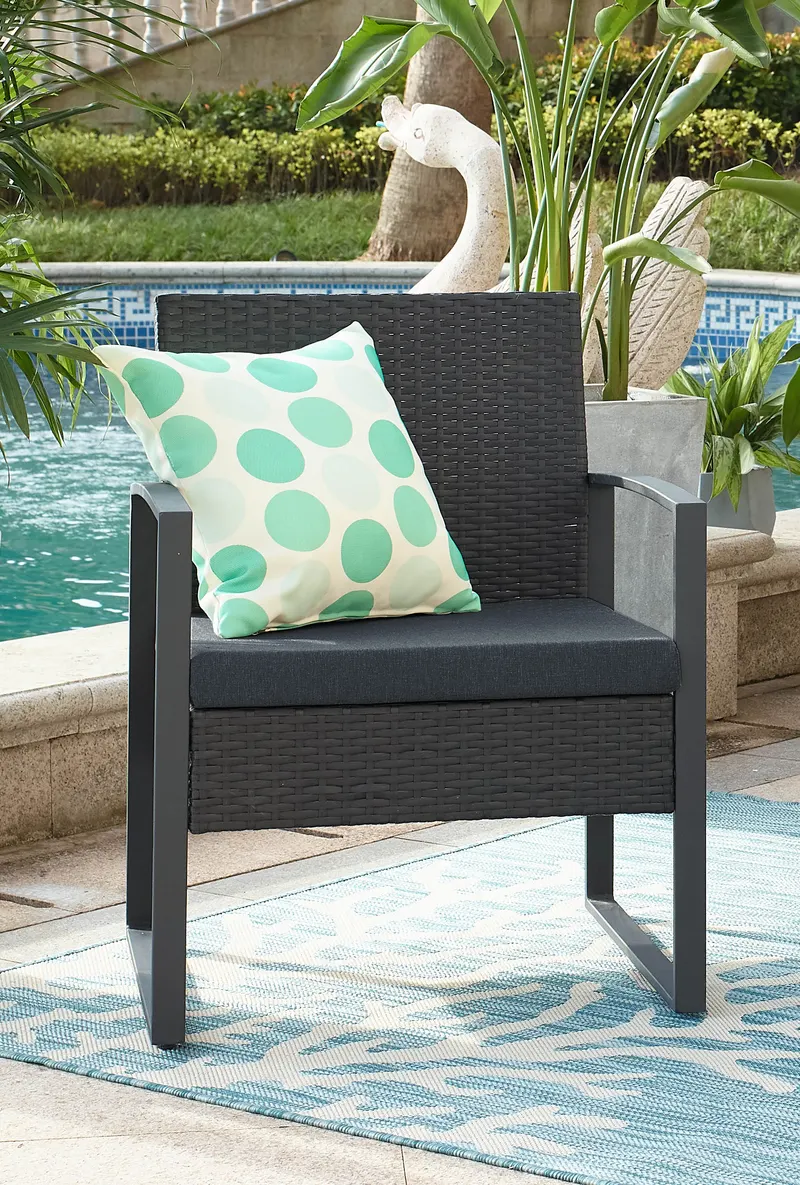 Outdoor-Sitzgruppe aus Polyrattan, anthrazit, Ansicht 4