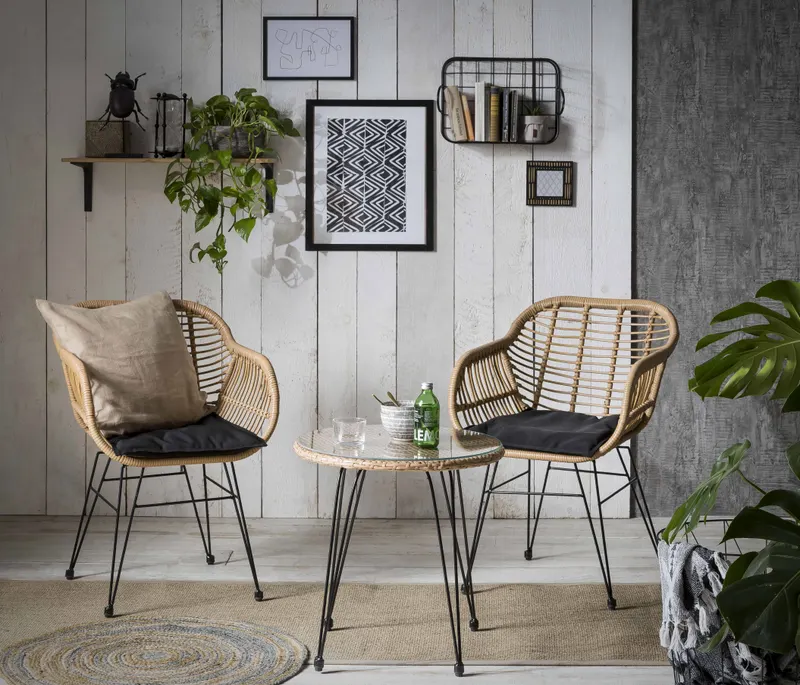 Outdoor Sitzgruppe aus Polyrattan, Ansicht 2