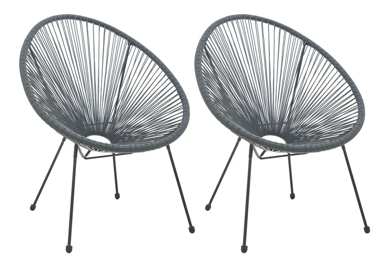 Outdoor Stuhl, 2er-Set, Grau