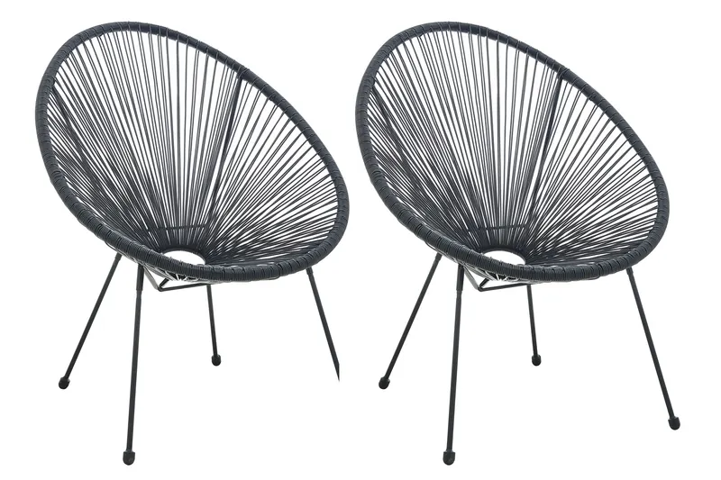 Outdoor Stuhl, 2er-Set, schwarz, Ansicht 1