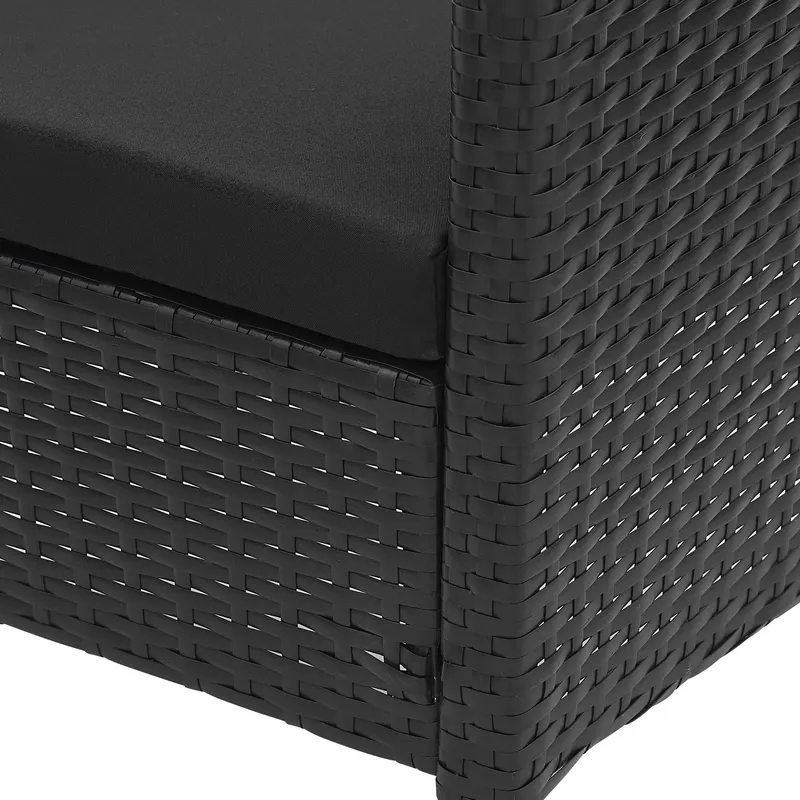 Outdoor-Sitzgruppe aus schwarzem Polyrattan, Ansicht 3