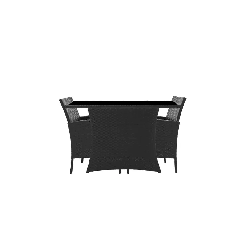 Outdoor-Sitzgruppe aus schwarzem Polyrattan, Ansicht 5