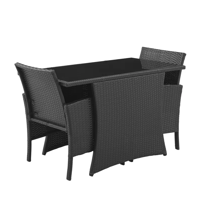 Outdoor-Sitzgruppe aus schwarzem Polyrattan, Ansicht 6