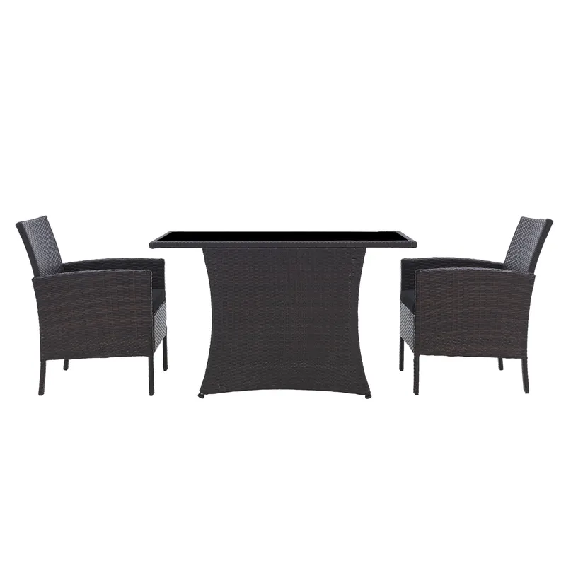 Outdoor-Sitzgruppe aus braunem Polyrattan, Ansicht 1