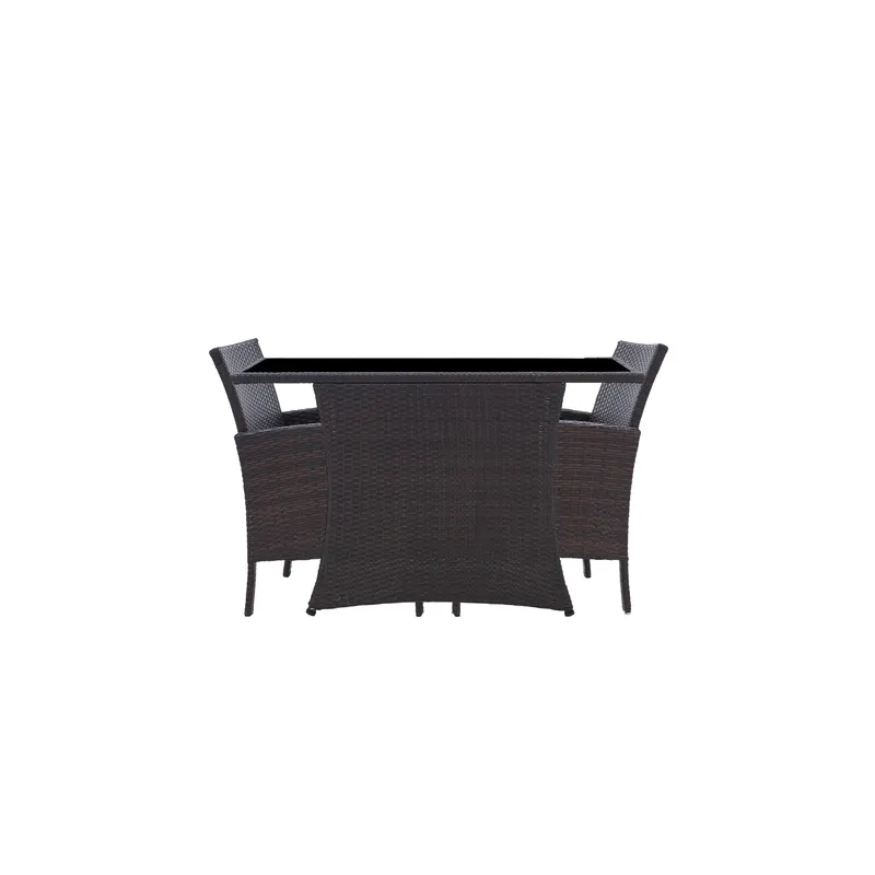 Outdoor-Sitzgruppe aus braunem Polyrattan, Ansicht 4