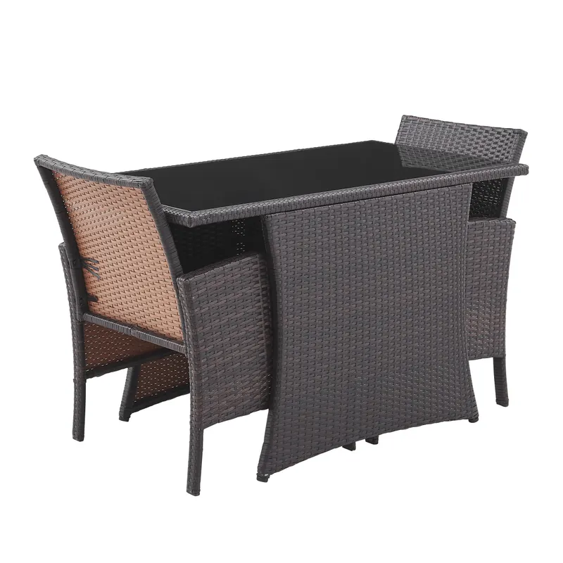 Outdoor-Sitzgruppe aus braunem Polyrattan, Ansicht 5