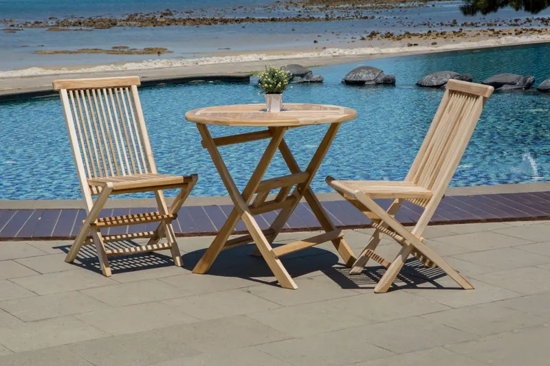 Gartenstuhl-Set aus Teakholz, natur, 2er-Set, Ansicht 21
