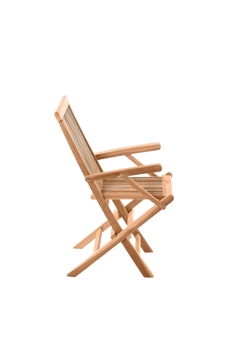 Gartensessel, 2er-Set, Teakholz natur, Ansicht 2