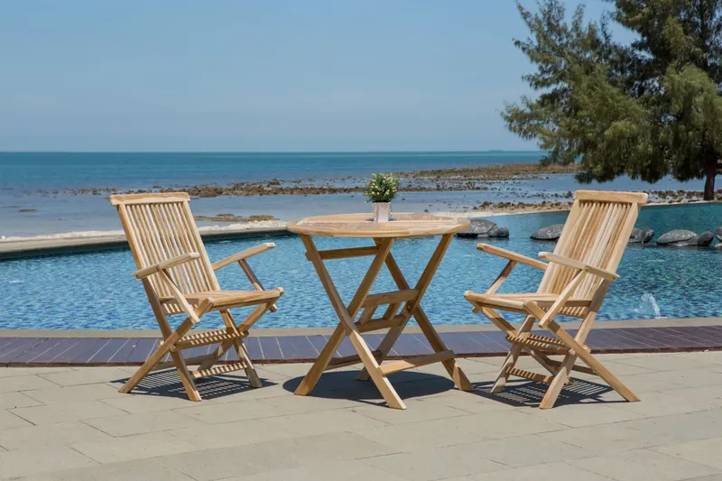 Gartensessel, 2er-Set, Teakholz natur, Ansicht 22