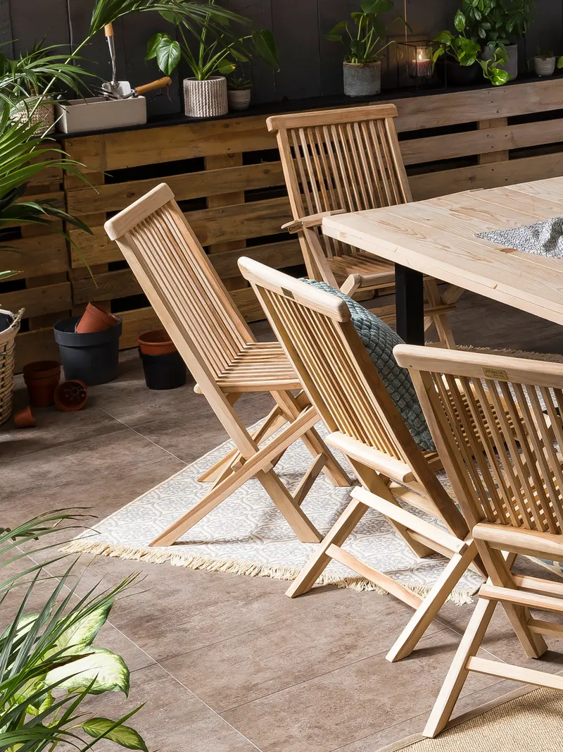 Gartensessel, 2er-Set, Teakholz natur, Ansicht 7