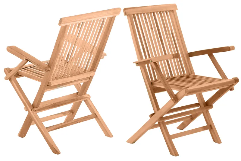 Gartensessel, 2er-Set, Teakholz natur, Ansicht 9