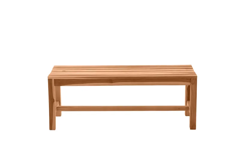 Outdoor Gartensitzbank 120 cm aus Teakholz, natur, Ansicht 2