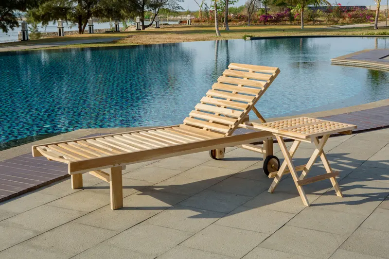 Outdoor Tisch aus Teakholz, natur, Ansicht 6