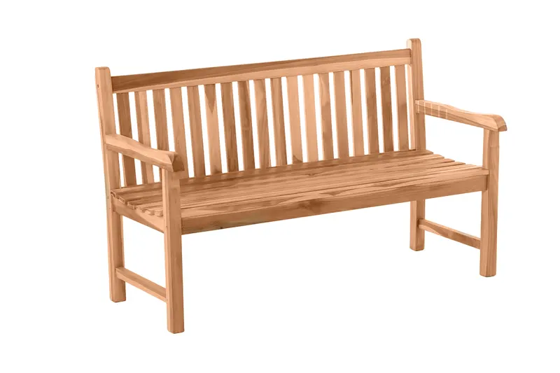 Gartensitzbank 150 cm aus Teakholz, natur, 150 × 63 × 92 cm