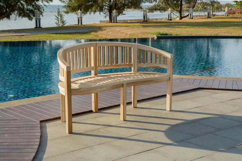 Gartensitzbank 150 cm aus Teakholz, natur, Ansicht 4