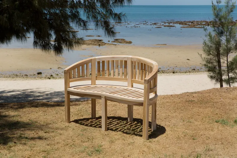 Gartensitzbank aus Teakholz, natur, 120 cm, Ansicht 5