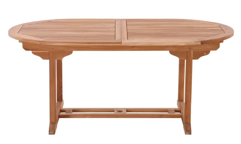 Outdoor-Gartentisch 180 × 100 cm aus Teakholz, natur, Ansicht 2