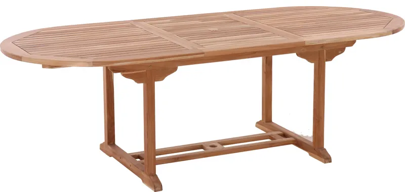 Outdoor-Gartentisch 180 × 100 cm aus Teakholz, natur, Ansicht 4